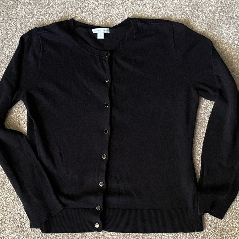 Women’s Large Black New York & Company Button Up Cardigan